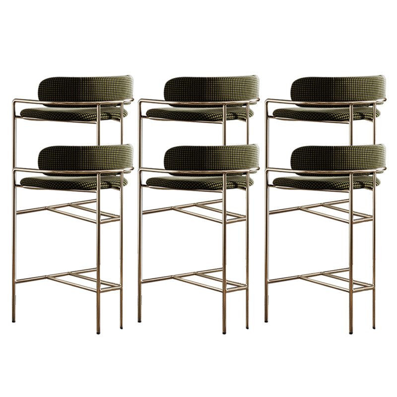 Glam Bar Stool Backrest Upholstered Counter Stool for Bristol