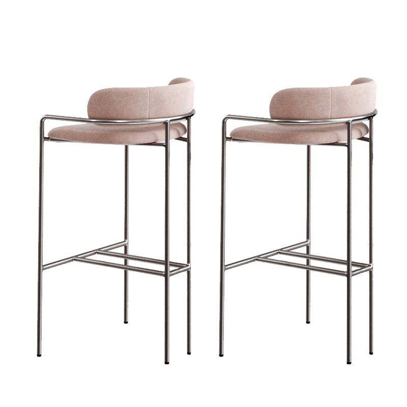 Glam Bar Stool Backrest Upholstered Counter Stool for Bristol