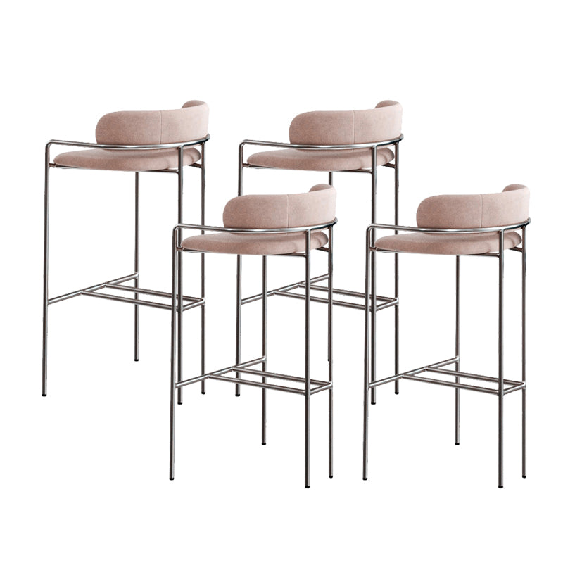 Glam Bar Stool Backrest Upholstered Counter Stool for Bristol