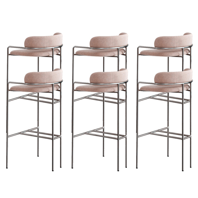 Glam Bar Stool Backrest Upholstered Counter Stool for Bristol