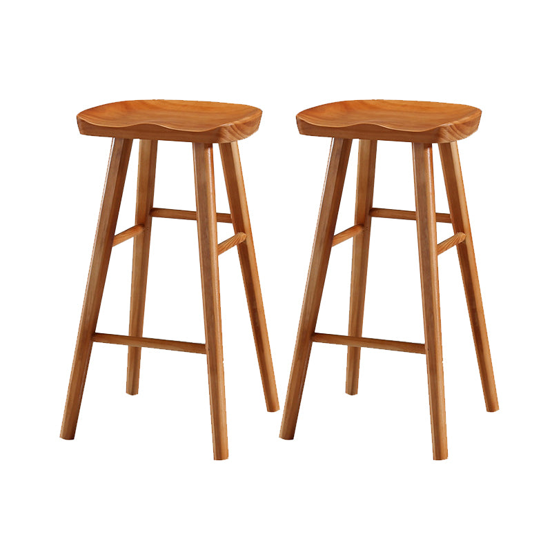 Solid Wood Bar Stool Modern Backless Counter Stool for Dining Room
