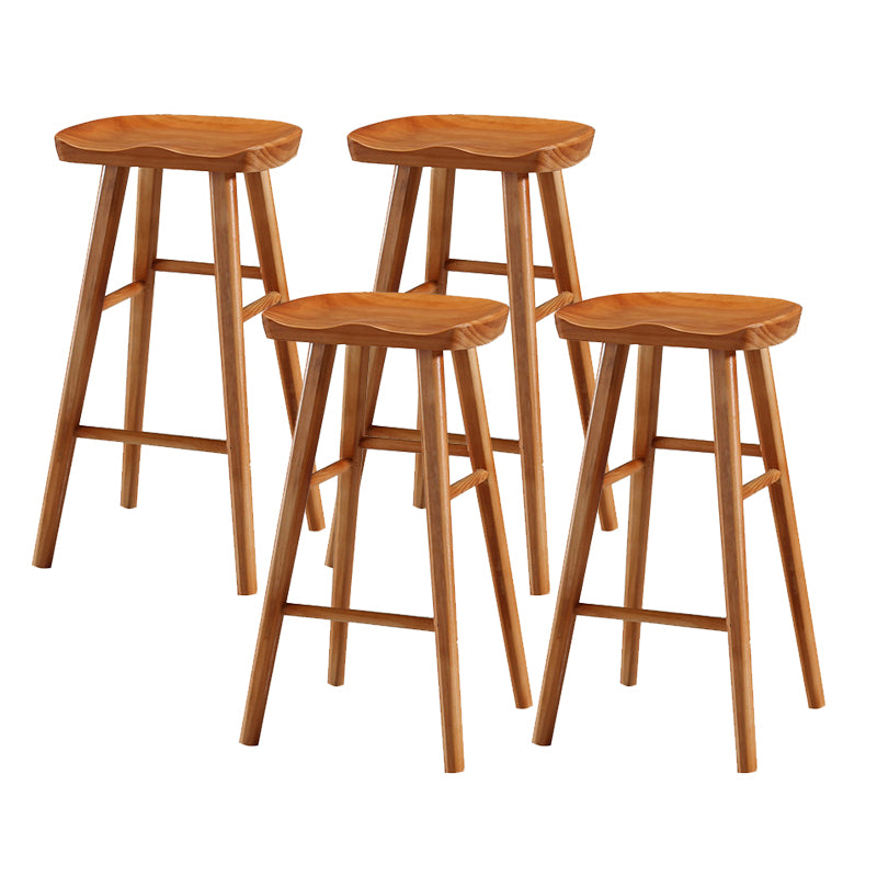Solid Wood Bar Stool Modern Backless Counter Stool for Dining Room