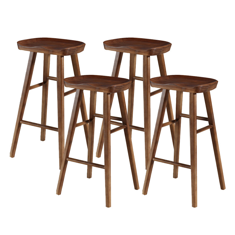 Solid Wood Bar Stool Modern Backless Counter Stool for Dining Room
