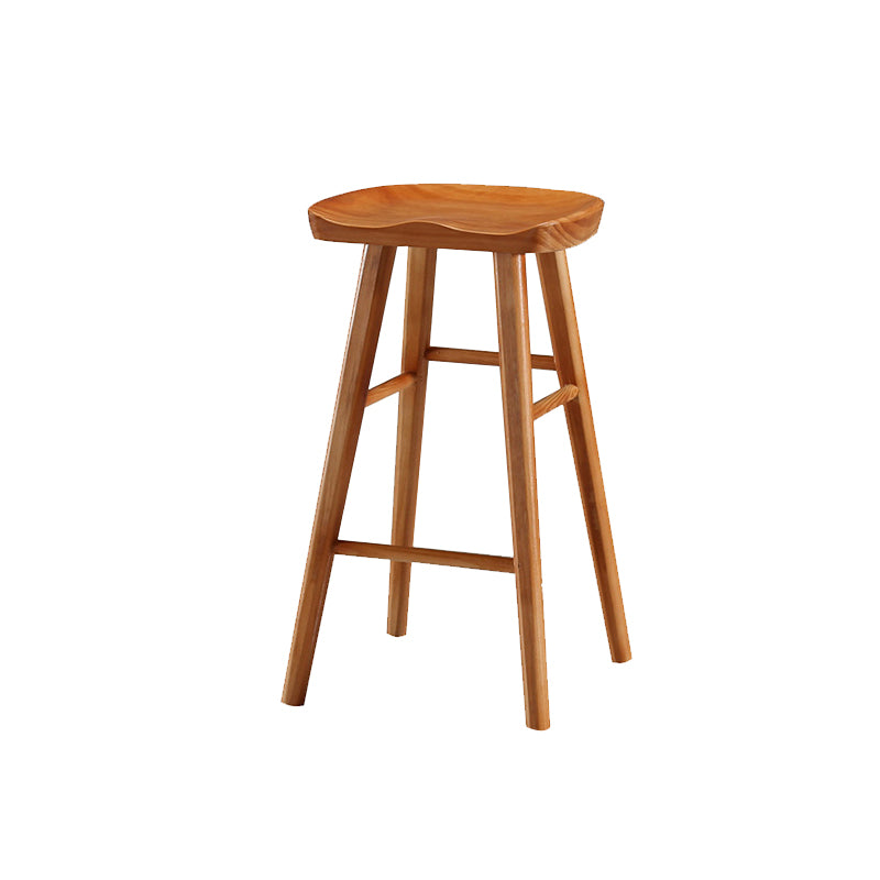 Solid Wood Bar Stool Modern Backless Counter Stool for Dining Room