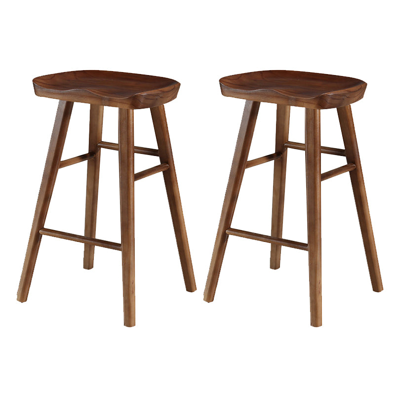 Solid Wood Bar Stool Modern Backless Counter Stool for Dining Room