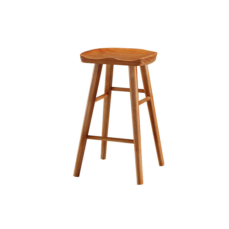 Solid Wood Bar Stool Modern Backless Counter Stool for Dining Room