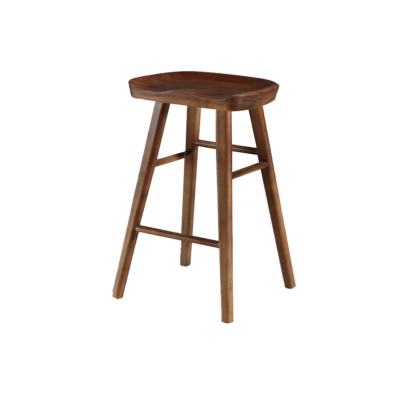 Solid Wood Bar Stool Modern Backless Counter Stool for Dining Room