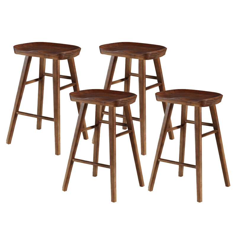 Solid Wood Bar Stool Modern Backless Counter Stool for Dining Room