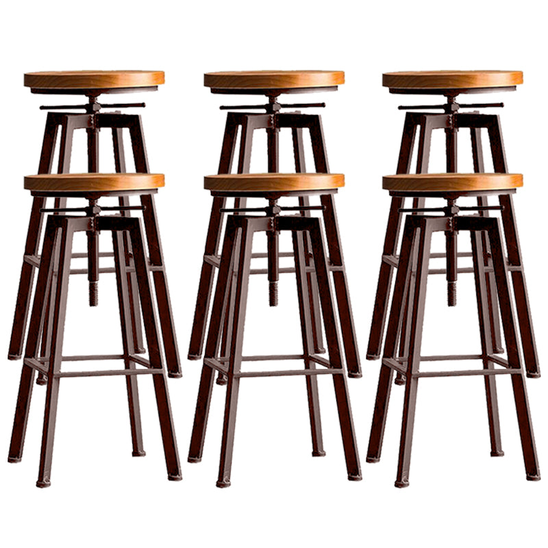 Industrial Dining Stools Adjustable Height Bar Stools with Footrest