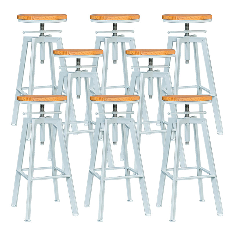 Industrial Dining Stools Adjustable Height Bar Stools with Footrest