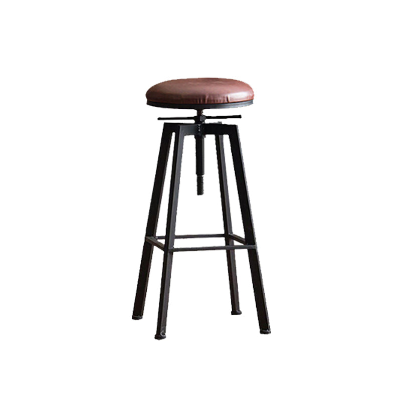 Industrial Dining Stools Adjustable Height Bar Stools with Footrest