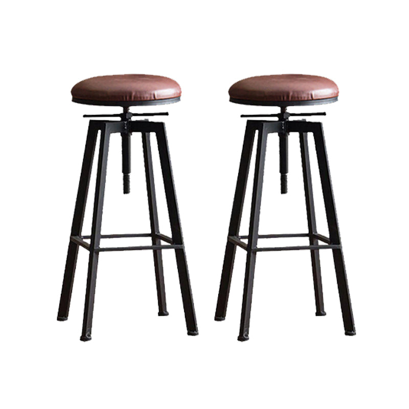 Industrial Dining Stools Adjustable Height Bar Stools with Footrest