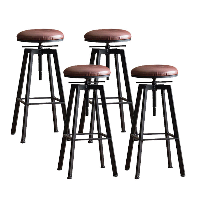 Industrial Dining Stools Adjustable Height Bar Stools with Footrest