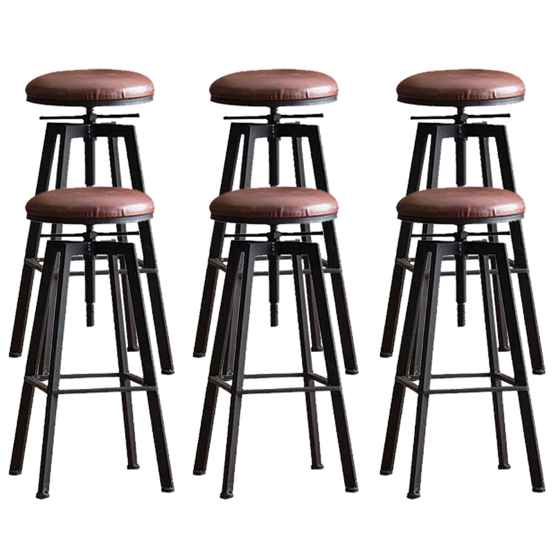 Industrial Dining Stools Adjustable Height Bar Stools with Footrest