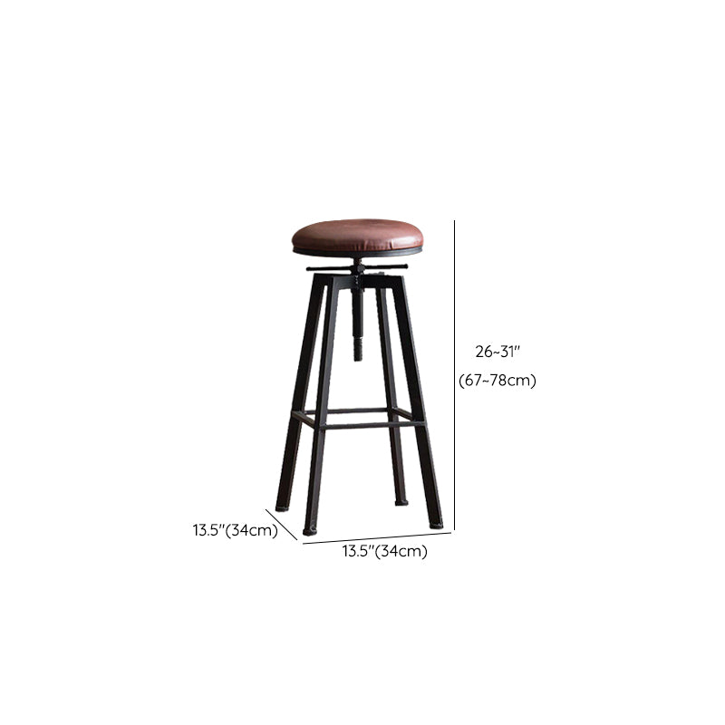 Industrial Dining Stools Adjustable Height Bar Stools with Footrest