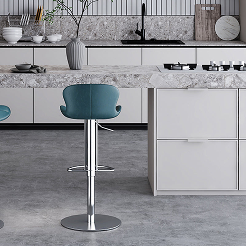 Leather Bar Stool Adjustable Height Backrest Counter Stool for Bristol