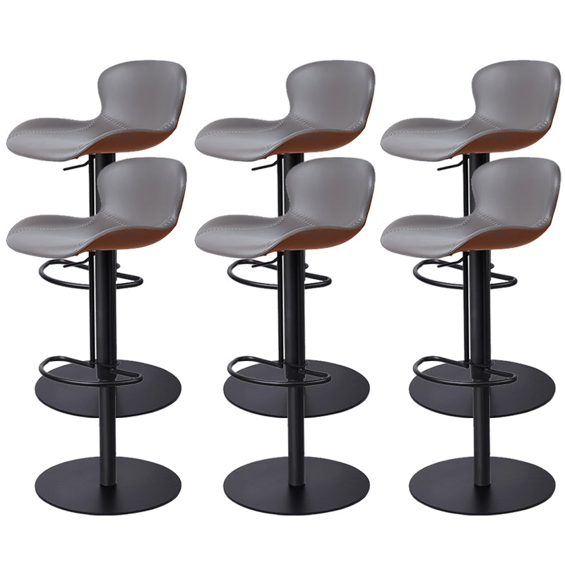 Leather Bar Stool Adjustable Height Backrest Counter Stool for Bristol