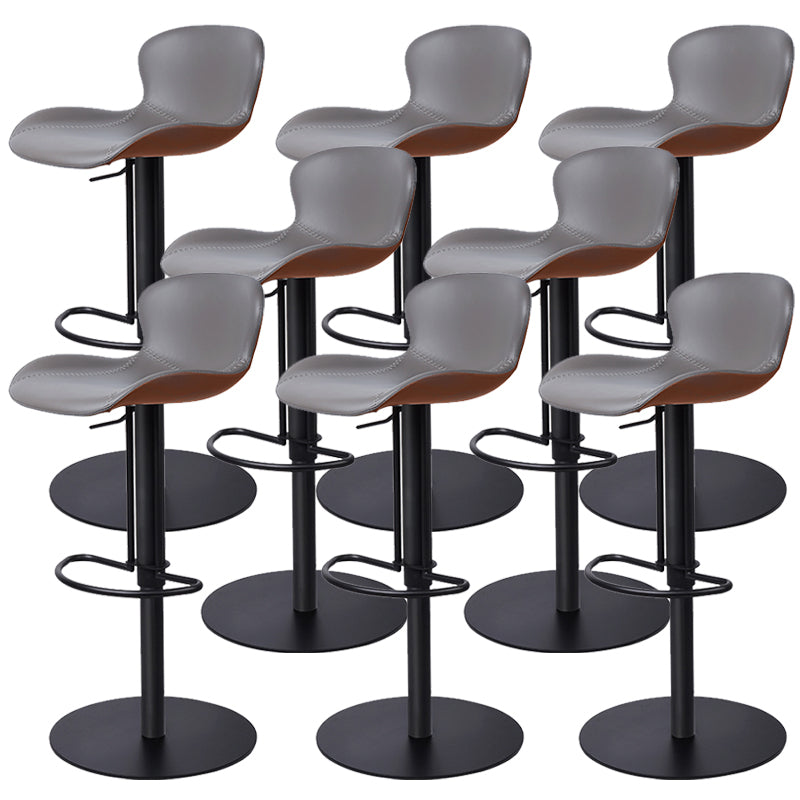 Leather Bar Stool Adjustable Height Backrest Counter Stool for Bristol