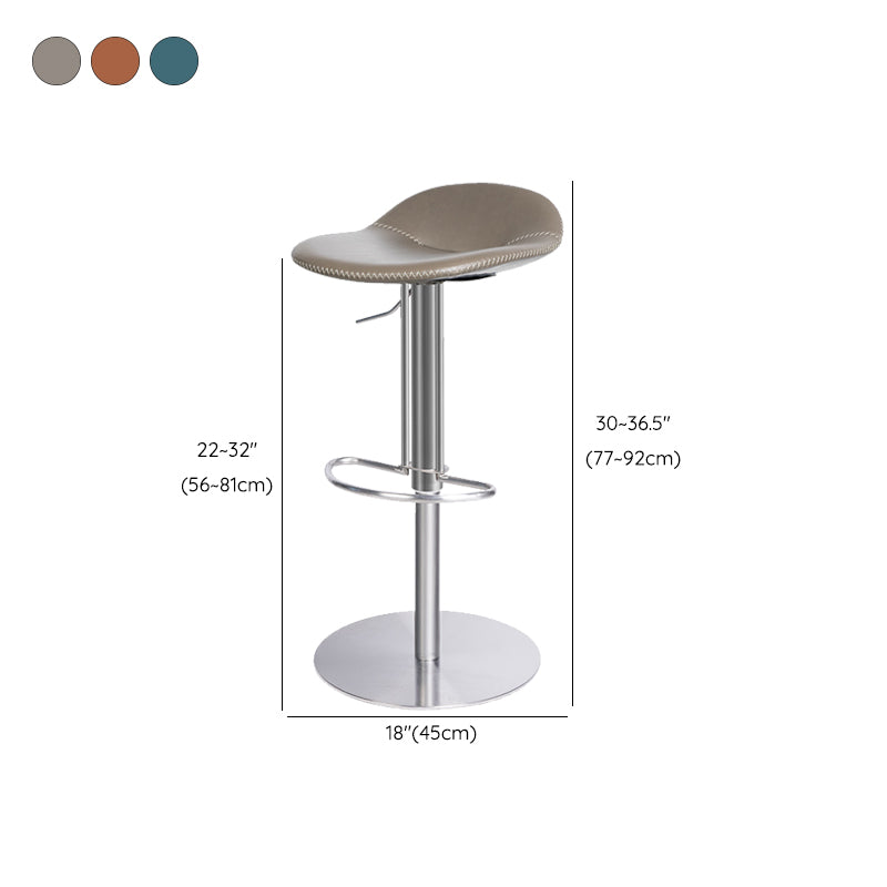 Leather Bar Stool Backless Counter Stool for Bristol with Swivel