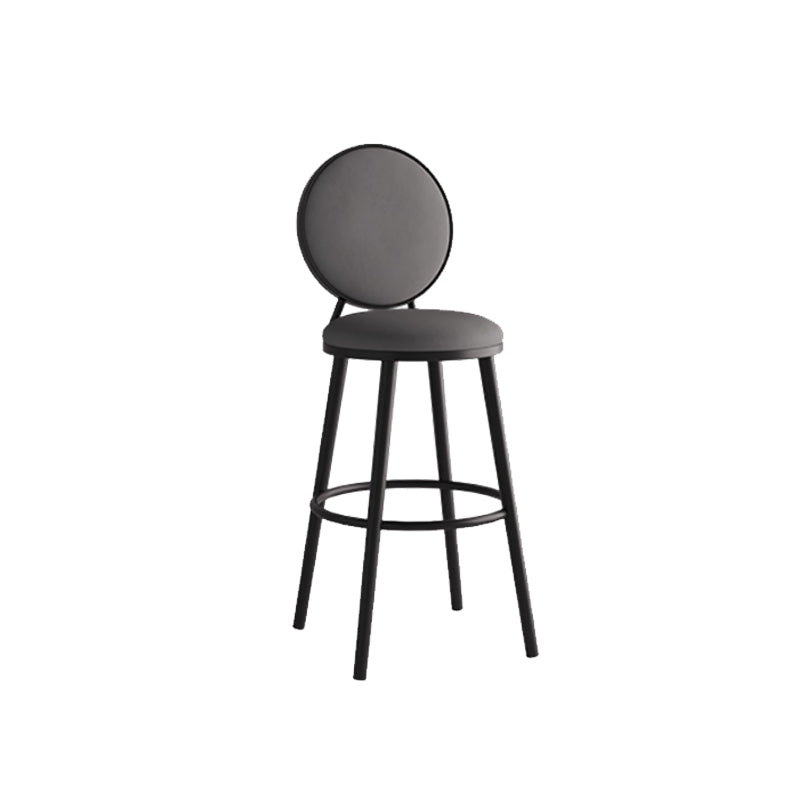 Modern Armless Backrest Counter Stool Iron Bar Stool with Pedal for Cafe