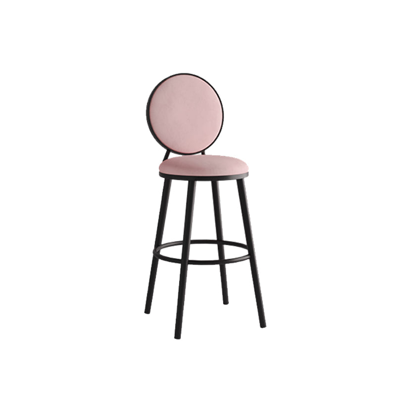 Modern Armless Backrest Counter Stool Iron Bar Stool with Pedal for Cafe