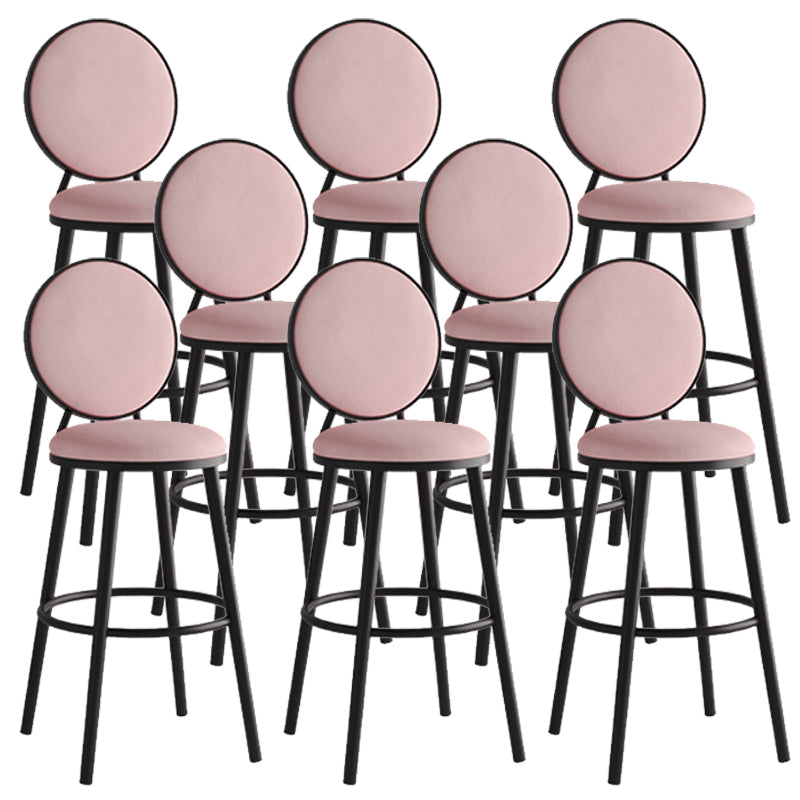 Modern Armless Backrest Counter Stool Iron Bar Stool with Pedal for Cafe