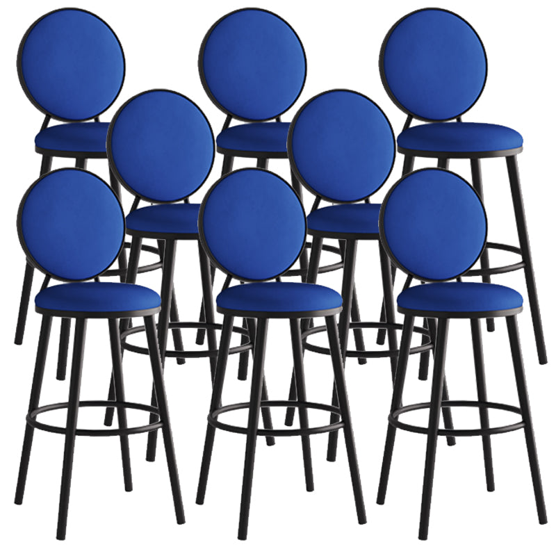 Modern Armless Backrest Counter Stool Iron Bar Stool with Pedal for Cafe