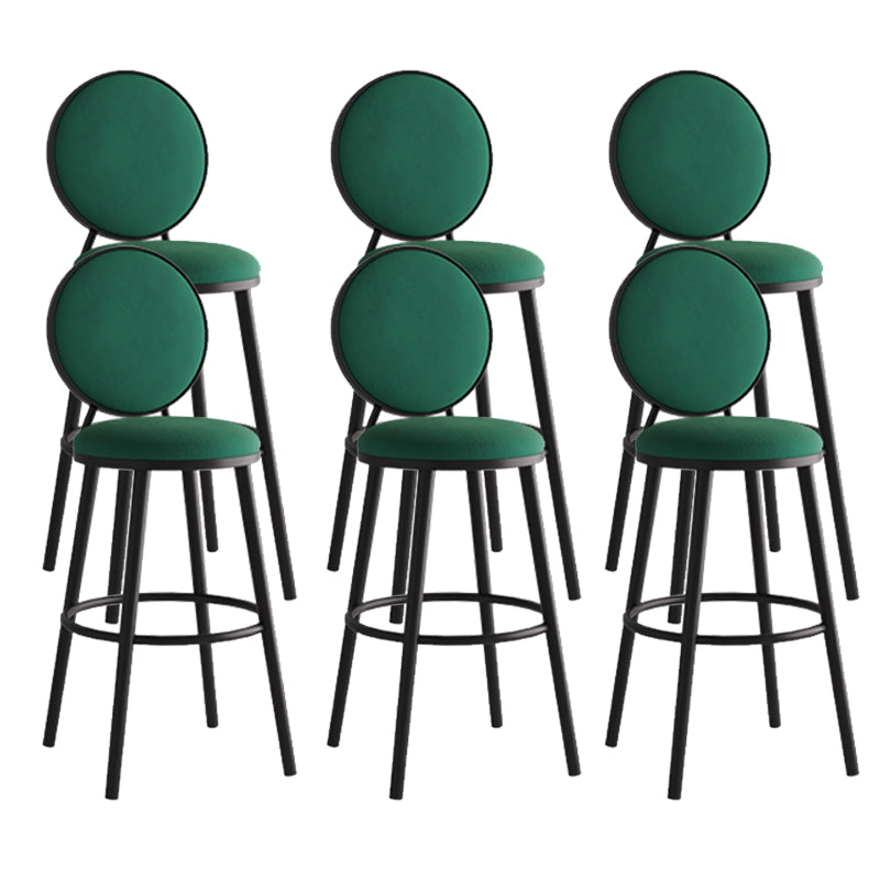 Modern Armless Backrest Counter Stool Iron Bar Stool with Pedal for Cafe