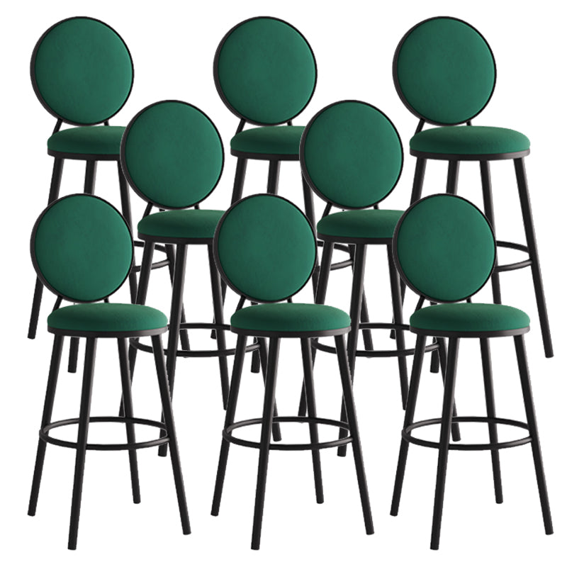 Modern Armless Backrest Counter Stool Iron Bar Stool with Pedal for Cafe