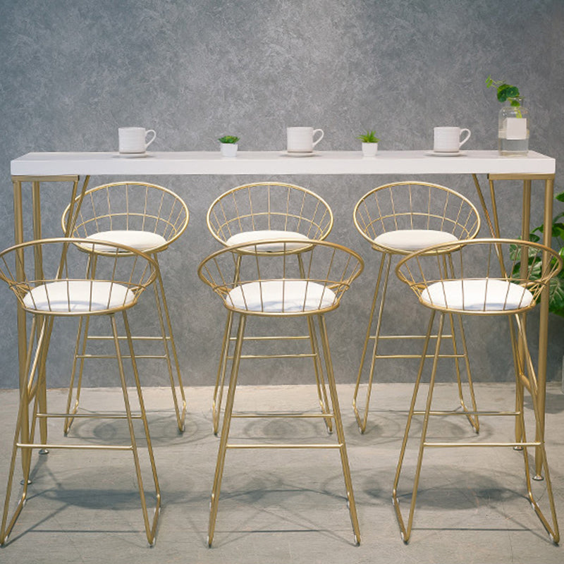 Glam Bar Height Table Solid Wood Top Bistro Bar Table with Metal Base