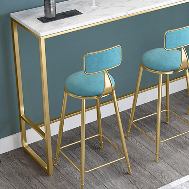 Faux Marble Bar Height Table Modern Style Bistro Table for Patio Use