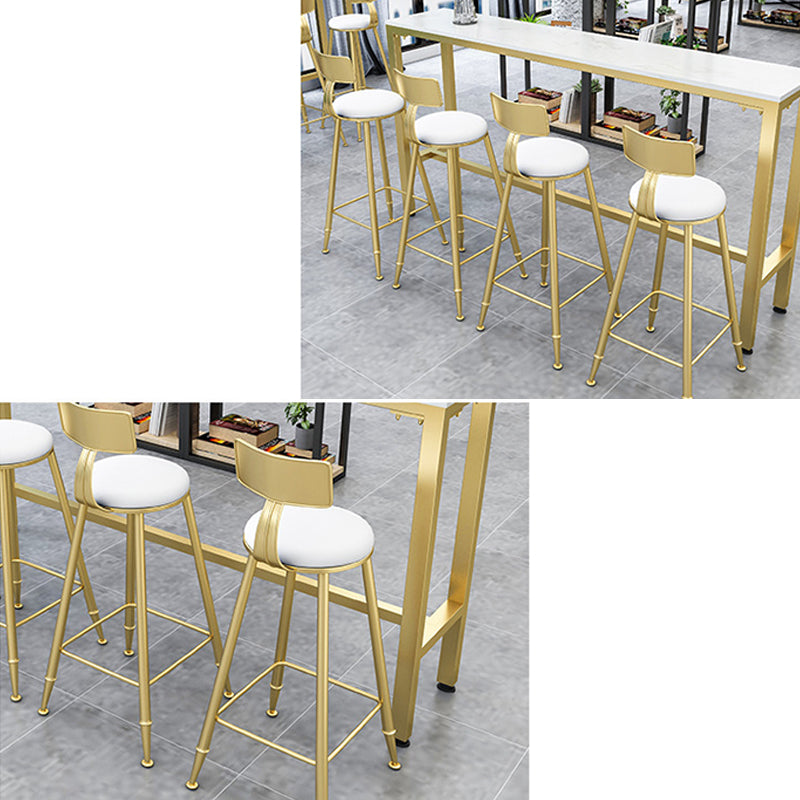 White Faux Marble Table Modern Style Bistro Table for Patio Use