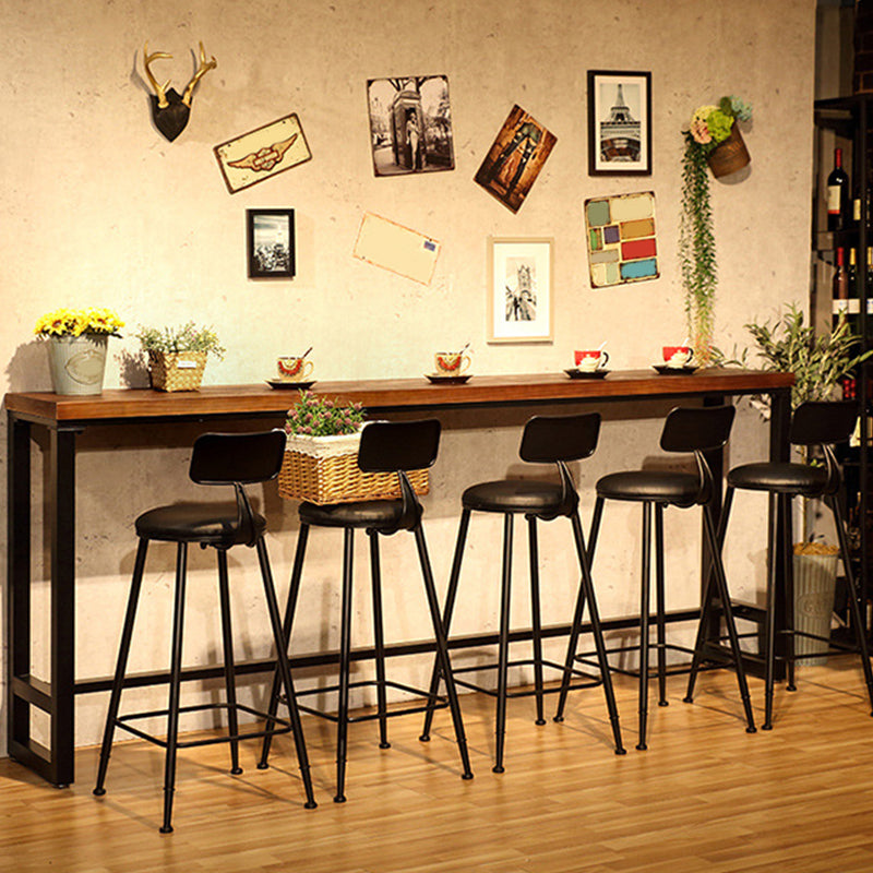 Modern Bar-Height Table Solid Wood Top Bistro Table for Patio Use