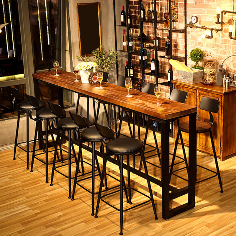 Modern Bar-Height Table Solid Wood Top Bistro Table for Patio Use