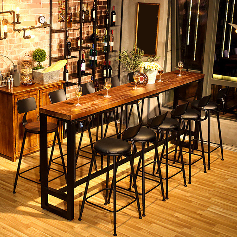 Modern Bar-Height Table Solid Wood Top Bistro Table for Patio Use