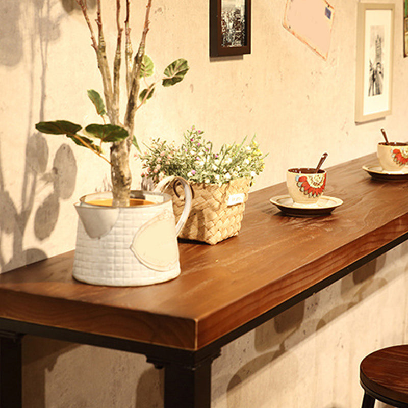 Modern Bar-Height Table Solid Wood Top Bistro Table for Patio Use