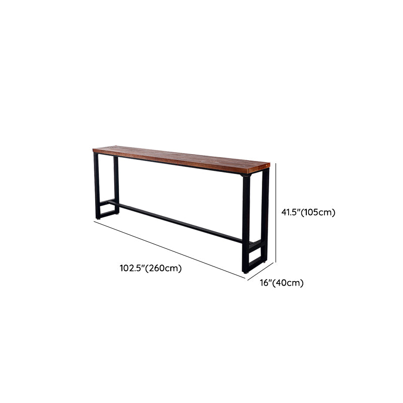 Modern Bar-Height Table Solid Wood Top Bistro Table for Patio Use