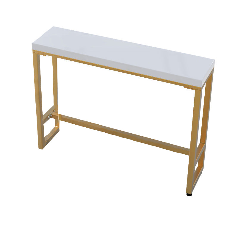 Rectangular Bar Height Table Gold Legs and Metal Base Bar Table for Patio Use