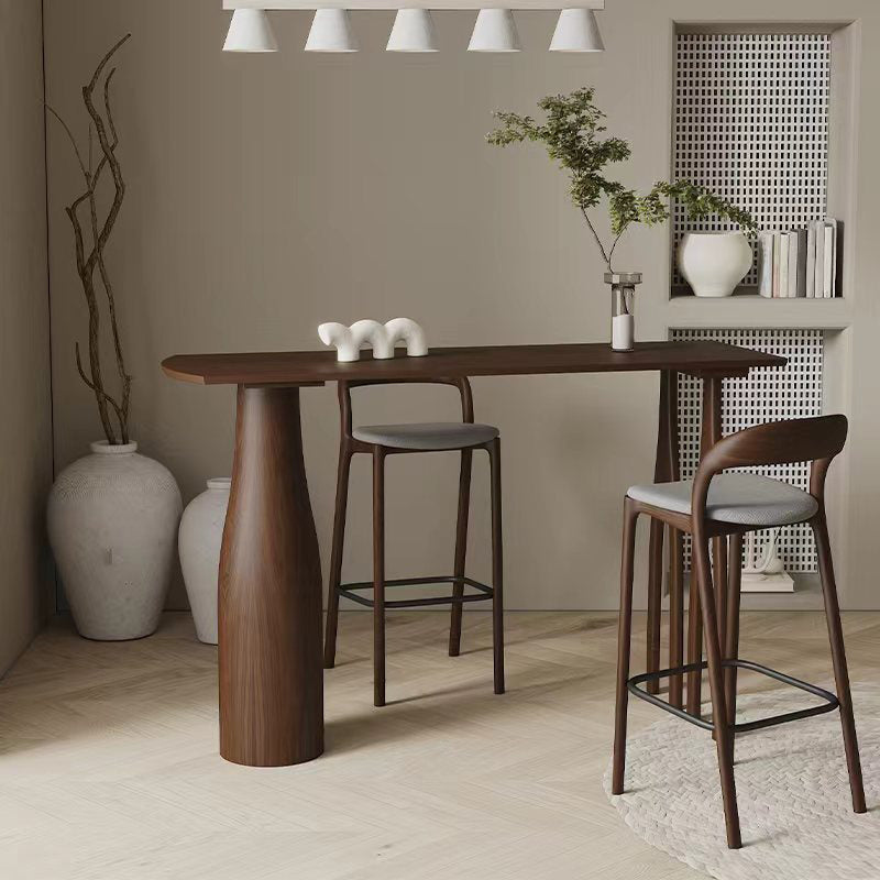 Solid Wood Bar Stool Table Contemporary Pub Height Dining Table