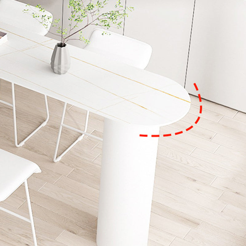 Sintered Stone Bistro Bar Table Double Pedestal Bar Table for Kitchen