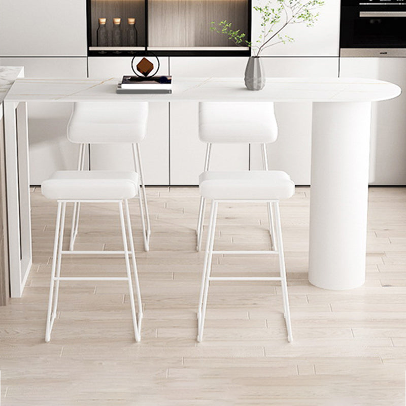 Sintered Stone Bistro Bar Table Double Pedestal Bar Table for Kitchen