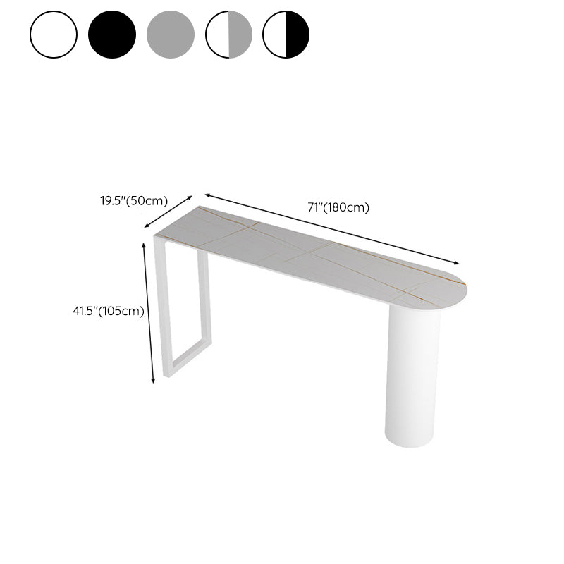 Sintered Stone Bistro Bar Table Double Pedestal Bar Table for Kitchen