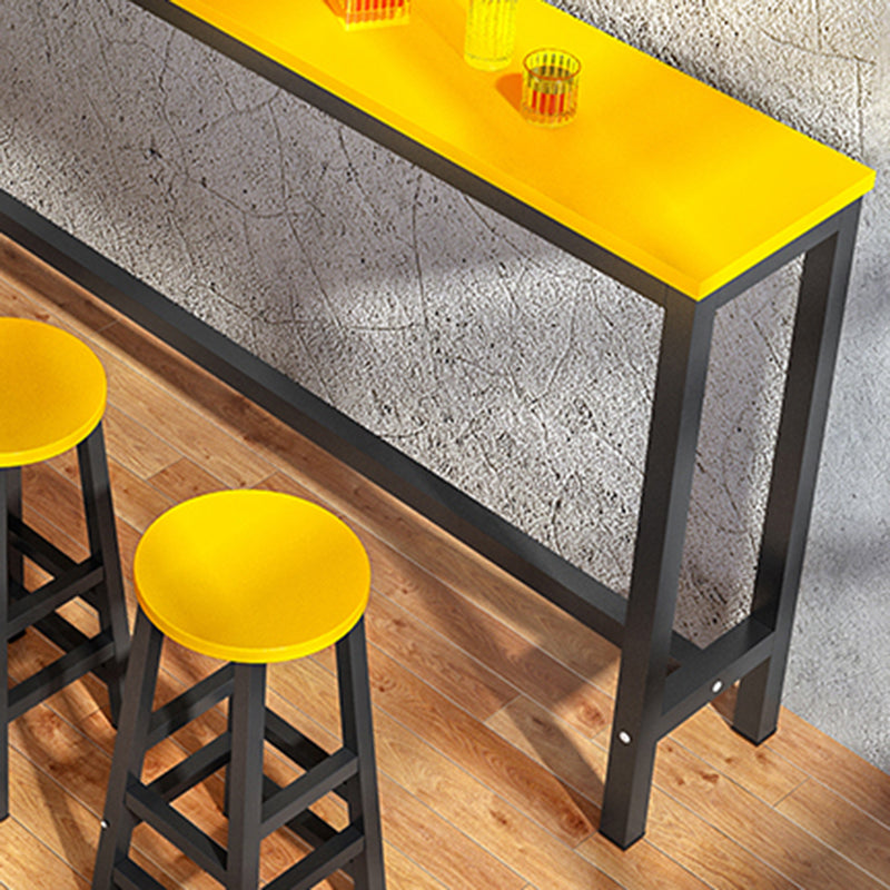 Industrial Style Bistro Bar Desk Wood Rectangle Pub Table for Cafe