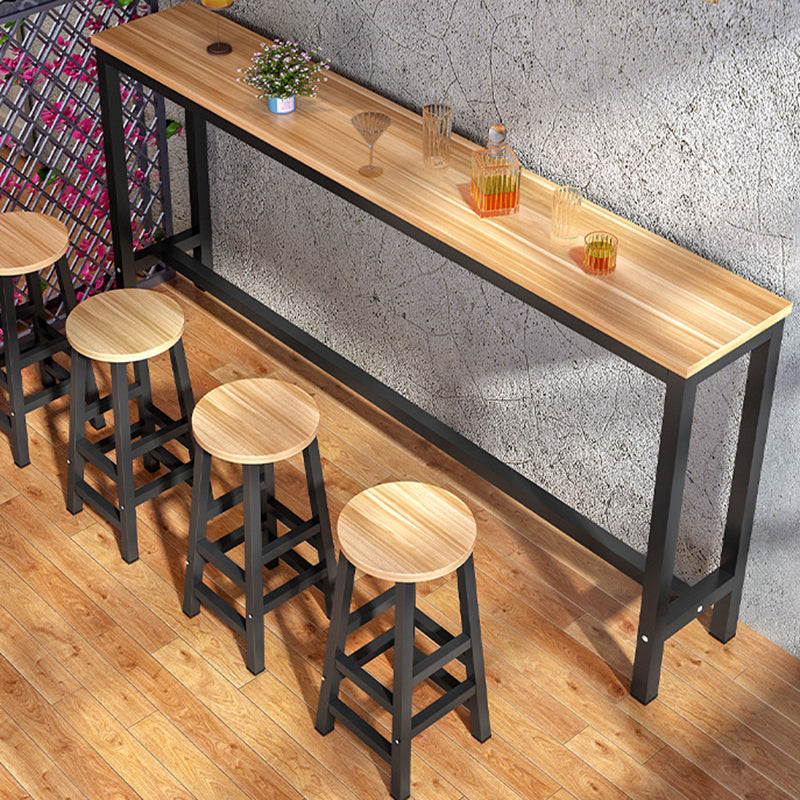 Industrial Style Bistro Bar Desk Wood Rectangle Pub Table for Cafe
