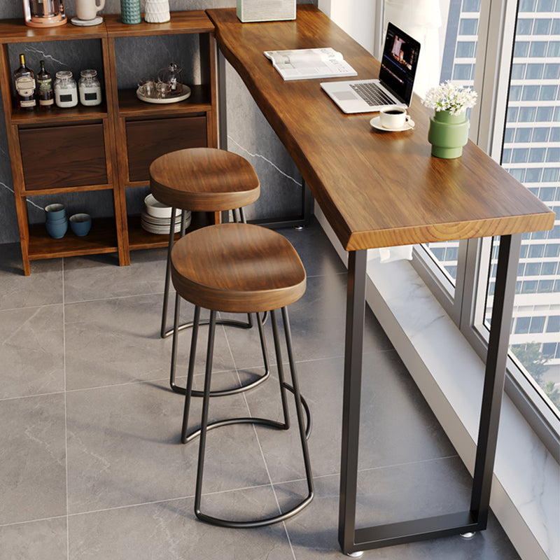 Rectangle Cocktail Bar Table Solid Wood Modern Bar Dining Table