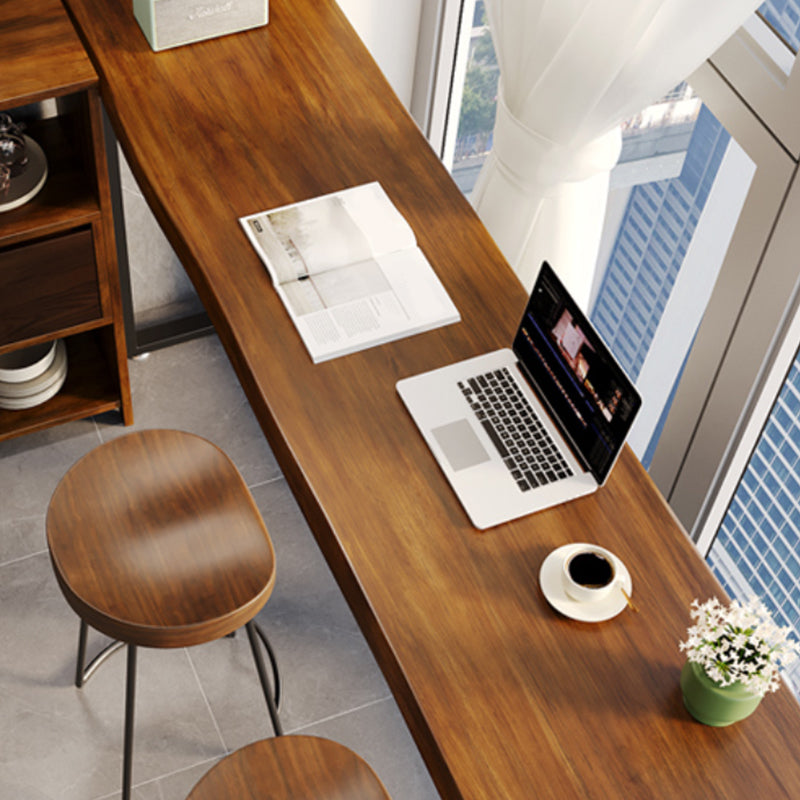 Rectangle Cocktail Bar Table Solid Wood Modern Bar Dining Table