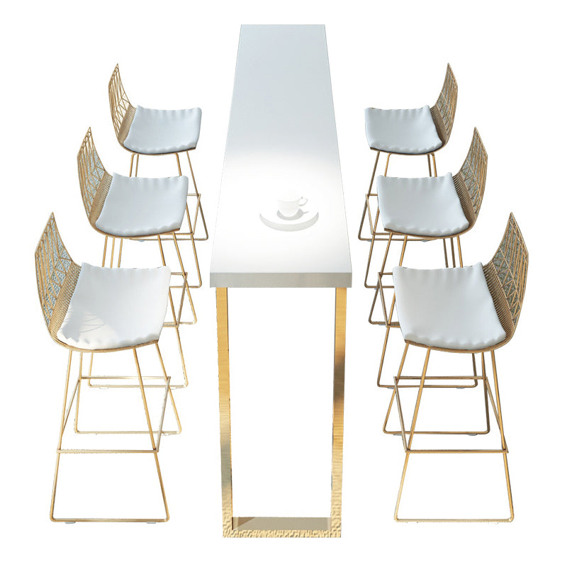 Modern Solid Wood Bar Table Rectangle Dining Table for Living Room