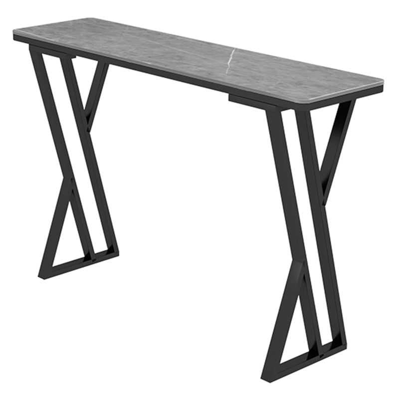 Modern Style Bistro Bar Table Rectangle Stone Top Bar Table for Dining Room