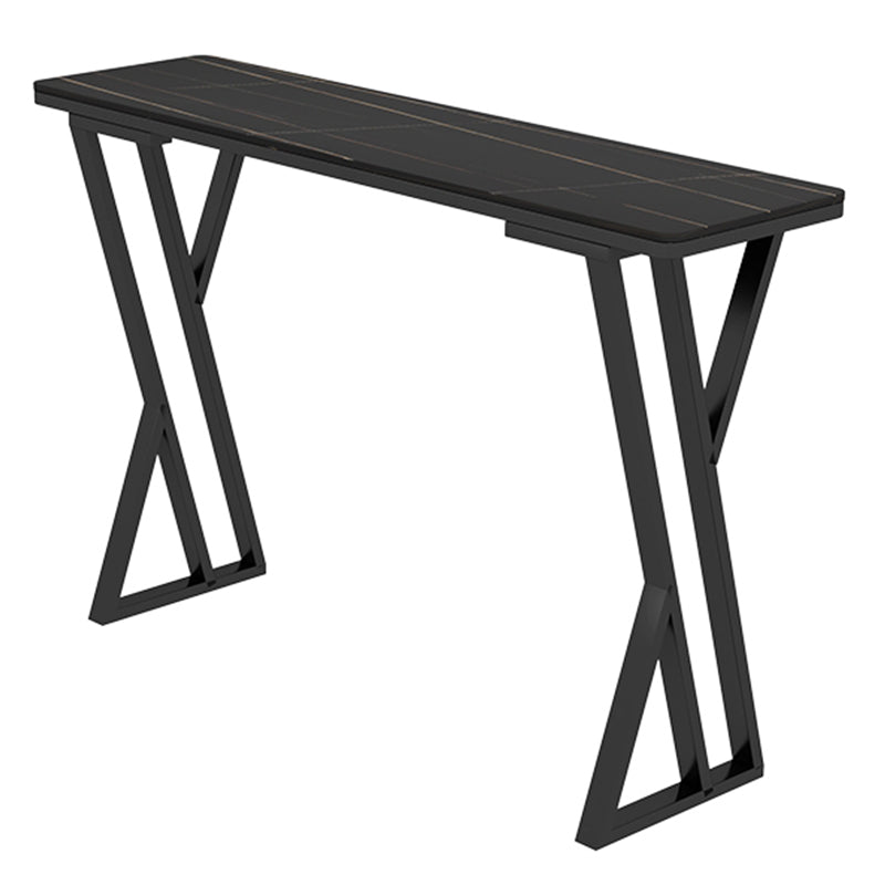 Modern Style Bistro Bar Table Rectangle Stone Top Bar Table for Dining Room