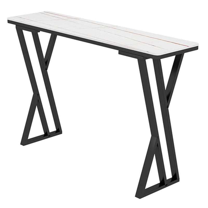 Modern Style Bistro Bar Table Rectangle Stone Top Bar Table for Dining Room